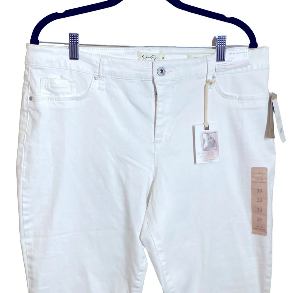 NWT JESSICA SIMPSON'S Kiss Me Jeans in White, size 33 - Picture 3 of 12
